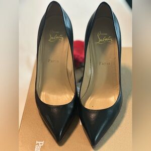 Christian Louboutin Pigalle Follies 85 Black Leather Heels